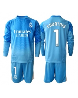 Real Madrid Thibaut Courtois #1 Portiere Maglia Gara Casa Repliche 2025-26 Bambino Maniche Lunghe